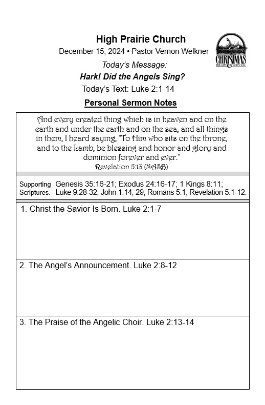 Bulletin Insert 24-12-15th, Sermon Notes